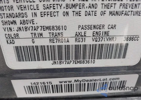 2014 Infiniti Q50 Premium z USA, uszkodzony, nr VIN JN1BV7AP7EM683610